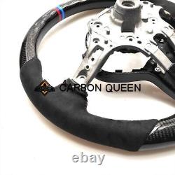 Real carbon fiber Steering Wheel FOR BMW F30 F80 F82 M3M4 WithPINK TRIM COVER