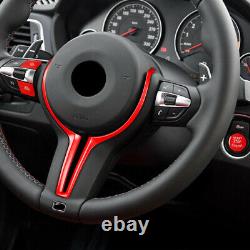 Red ABS Steering Wheel Cover withSwitch Button Trim Kit for BMW M2 F87 2016-2018