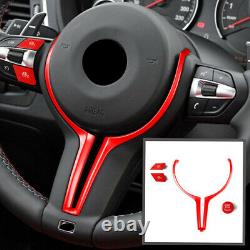 Red ABS Steering Wheel Cover withSwitch Button Trim Kit for BMW M2 F87 2016-2018