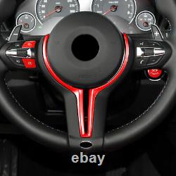 Red ABS Steering Wheel Cover withSwitch Button Trim Kit for BMW M2 F87 2016-2018