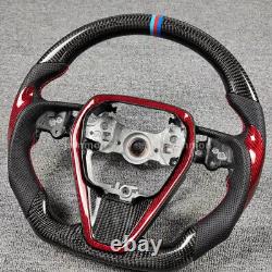 Red-Black Carbon Fiber Leather Steering Wheel For Toyota 2018-22 Camry Corolla