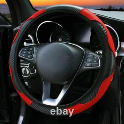 Red Car Microfiber Leather Steering Wheel Cover 38cm/15'' Universal Accessories