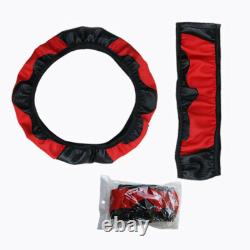 Red Car Microfiber Leather Steering Wheel Cover 38cm/15'' Universal Accessories