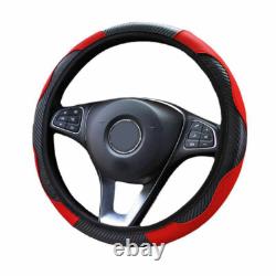Red Car Microfiber Leather Steering Wheel Cover 38cm/15'' Universal Accessories