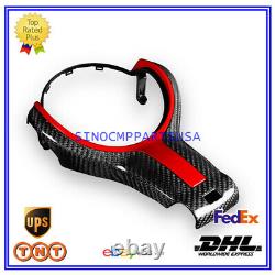 Red Carbon Fiber Steering Wheel Trim Replace Fit For BMW 1 3 4 5 6 X5 X6 M-sport