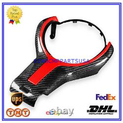 Red Carbon Fiber Steering Wheel Trim Replace Fit For BMW 1 3 4 5 6 X5 X6 M-sport