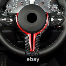 Red Carbon Fiber Steering Wheel Trim Replace Fit For BMW M2 M3 M4 M5 M6 X5M X6M