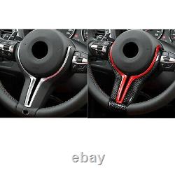 Red Carbon Fiber Steering Wheel Trim Replace Fit For BMW M2 M3 M4 M5 M6 X5M X6M