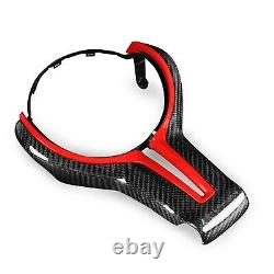 Red Carbon Fiber Steering Wheel Trim Replace Fit For BMW M2 M3 M4 M5 M6 X5M X6M