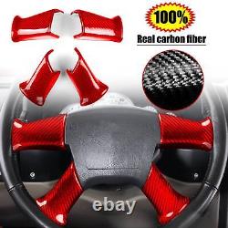Red Dry Carbon Fiber Interior Steering Wheel Frame Cover For Hummer H2 2003-2007