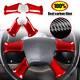 Red Dry Carbon Fiber Interior Steering Wheel Frame Cover For Hummer H2 2003-2007