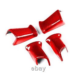 Red Dry Carbon Fiber Interior Steering Wheel Frame Cover For Hummer H2 2003-2007