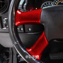 Red Dry Carbon Fiber Interior Steering Wheel Frame Cover For Hummer H2 2003-2007