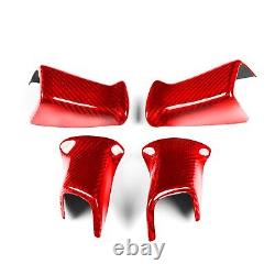 Red Dry Carbon Fiber Interior Steering Wheel Frame Cover For Hummer H2 2003-2007