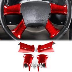 Red Dry Carbon Fiber Interior Steering Wheel Frame Cover For Hummer H2 2003-2007