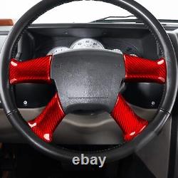 Red Dry Carbon Fiber Interior Steering Wheel Frame Cover For Hummer H2 2003-2007