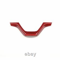 Red Real Carbon Fiber Steering Wheel V Shape Frame Cover Trim For BMW X5 2014-18