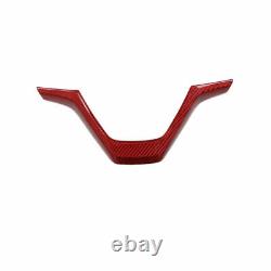 Red Real Carbon Fiber Steering Wheel V Shape Frame Cover Trim For BMW X5 2014-18