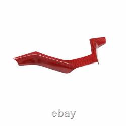 Red Real Carbon Fiber Steering Wheel V Shape Frame Cover Trim For BMW X5 2014-18