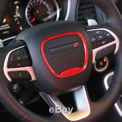 Red Steering Wheel Trim Ring Decal Sticker Cover for Dodge Charger 2015-2019