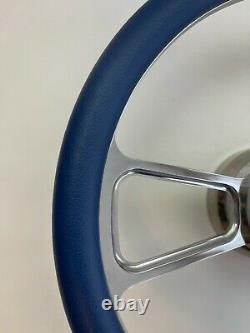 Royal Blue Half Wrap 14 BILLET Steering wheel + Hub adaptor + CHEVY Horn Button