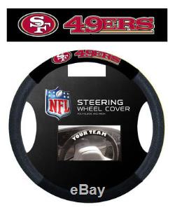 SAN FRANCISCO 49ERS MESH SUEDE CAR STEERING WHEEL COVER NFL FOOTBALL