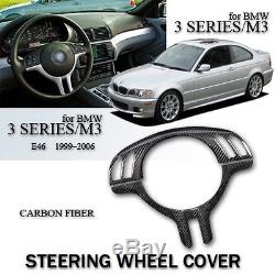 Steering Wheel Cover For Bmw 3 Series M3 E46 5 Series E39 X5 E53 Carbon Fiber