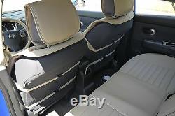 Seat Cover Shift Knob Belt Steering Wheel Beige PVC Leather Sedan Upgrade 31021d
