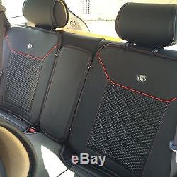 Seat Cover Shift Knob Belt Steering Wheel Black PVC Leather 100% High Quality C2