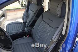 Seat Cover Shift Knob Belt Steering Wheel Grey PVC Leather Sedan Suv Truck 3