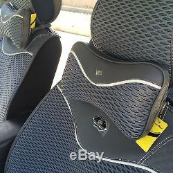 Seat Cover Shift Knob Steering Wheel Neck Cushion Grey Cloth 3D Design 42001c