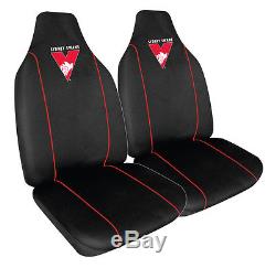 Set Of 2 Sydney Swans Afl Front Car Seat Covers + Steering Wheel Cover