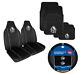 Set Of 3 Collingwood Magpies Afl Car Seat Covers Steering Wheel Cover Floor Mats