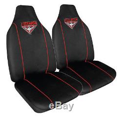 Set Of 3 Essendon Bombers Afl Car Seat Covers Steering Wheel Cover + Floor Mats