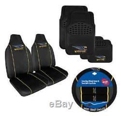 Set Of 3 West Coast Eagles Afl Car Seat Covers Steering Wheel Cover + Floor Mats