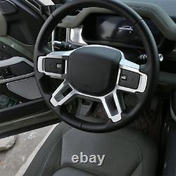 Silver Matte Steering Wheel Frame Cover Trim For Land Rover Defender 2020-2024