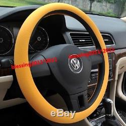 Skidproof Odorless Soft Silicon Universal Auto Car Steering Wheel Cover Yellow