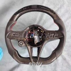 Smart LED+Carbon fiber steering wheel+Cover for Alfa Romeo Giulia Stelvio 17-19