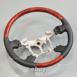 Smooth Leather Wood Grain Steering Wheel Fit In Toyota Crown alphard 11-12