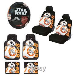 Star Wars BB8 Car Truck Front Rear Floor Mats Seat Covers & Steering Wheel Cover