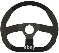 Steering Wheel 15 All Types Of Racing Covered withBlack Suede Leather