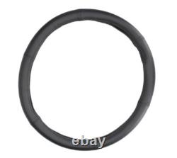 Steering Wheel Cover Ø 42-44 CM Black Real Leather Universal