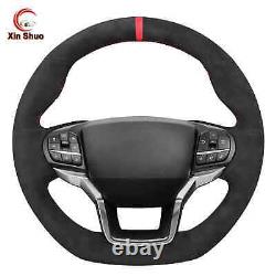 Steering Wheel Cover Black Alcantara for Ford Explorer (ST/ST-Line/Timberline)