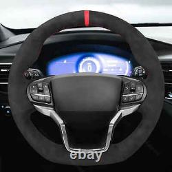 Steering Wheel Cover Black Alcantara for Ford Explorer (ST/ST-Line/Timberline)