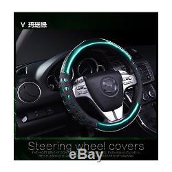 Steering Wheel Cover NON-SLIP Leather Steering Wheel Cover-Purple 38CM Universal