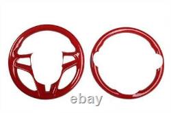 Steering Wheel Red For Chevrolet Cruze 2010-2015 Carbon Fiber Button Cover 2PCS