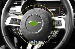 Suede Steering Wheel Cover Panel Trim For Ford Mustang 2015-2022 Dark Gray 1PCS