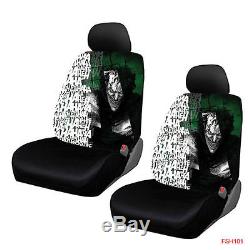 Suicide Squad Joker Car Truck Front Seat Covers Floor Mats Steering Wheel Cover
