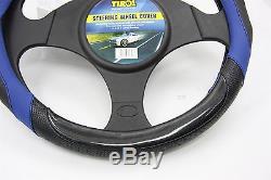 Tirol 2016 Hot Sell Black Blue Steering Wheel Cover for Cars SUVs Sedans T22296