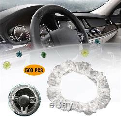Universal 500 Car Steering Wheel Cover For Disposable Plastic Protective Covers